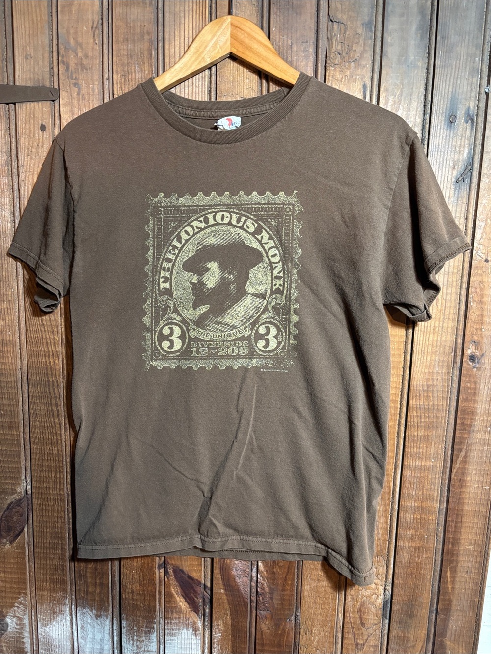 Thelonious Monk Vintage-Style Brown Graphic T-Shirt